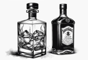 whiskey with smoke coming out of glass tattoo idea