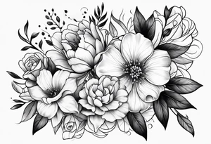 Girl flowers tattoo idea