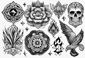 Flash sheet multiple designs tattoo idea