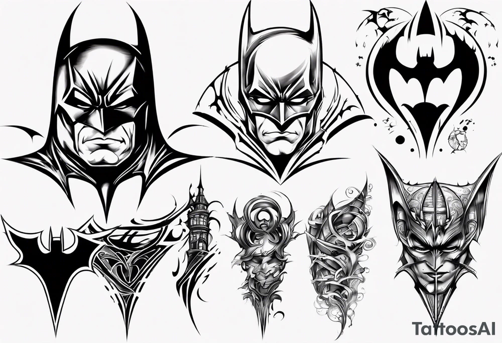 batman gotham sleeve tattoo idea