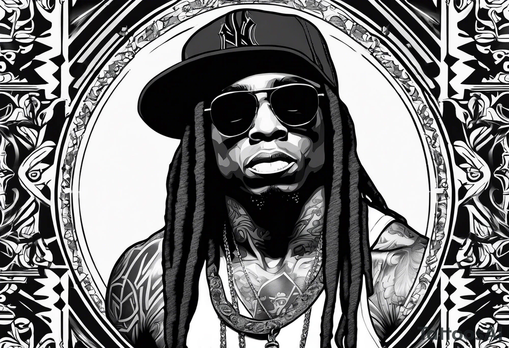 Outline Image of lil Wayne tattoo idea