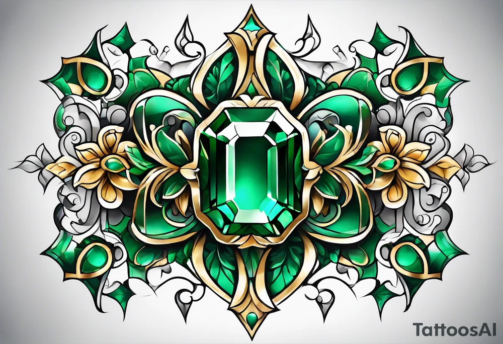 Emerald color Puzzle pieces tattoo idea