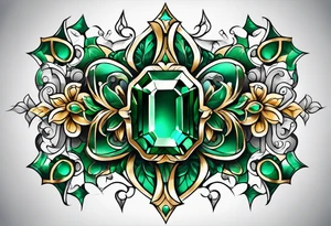 Emerald color Puzzle pieces tattoo idea