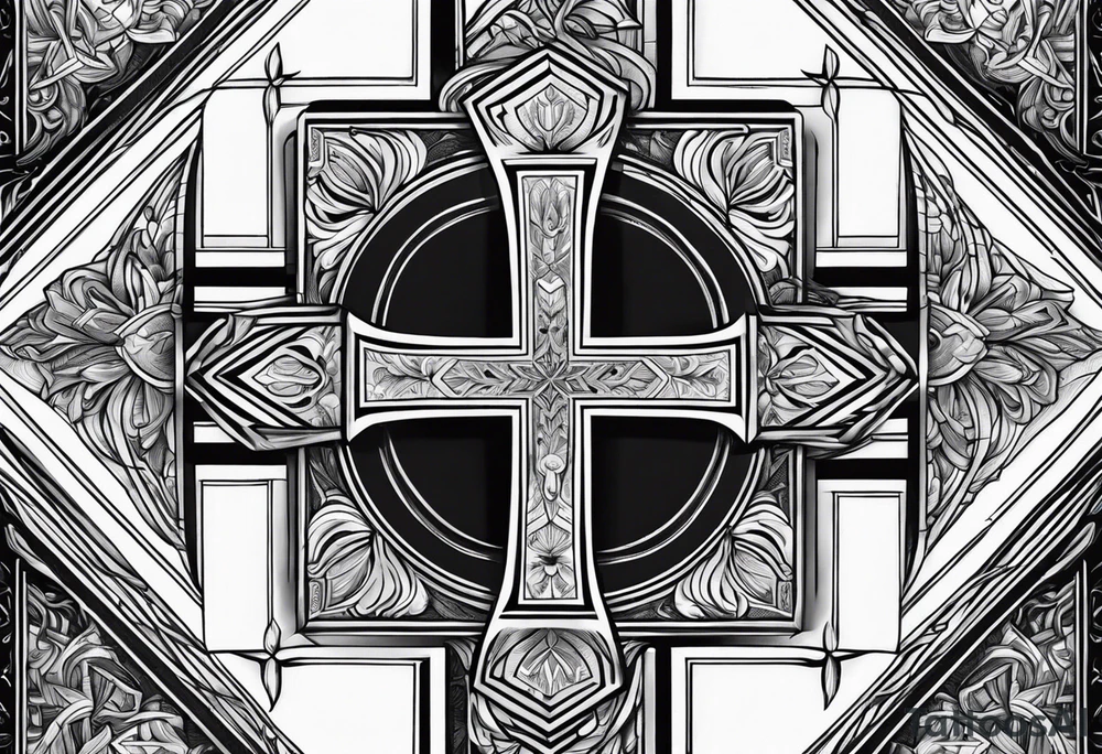 Humble wisdom caring cross detailed tattoo idea