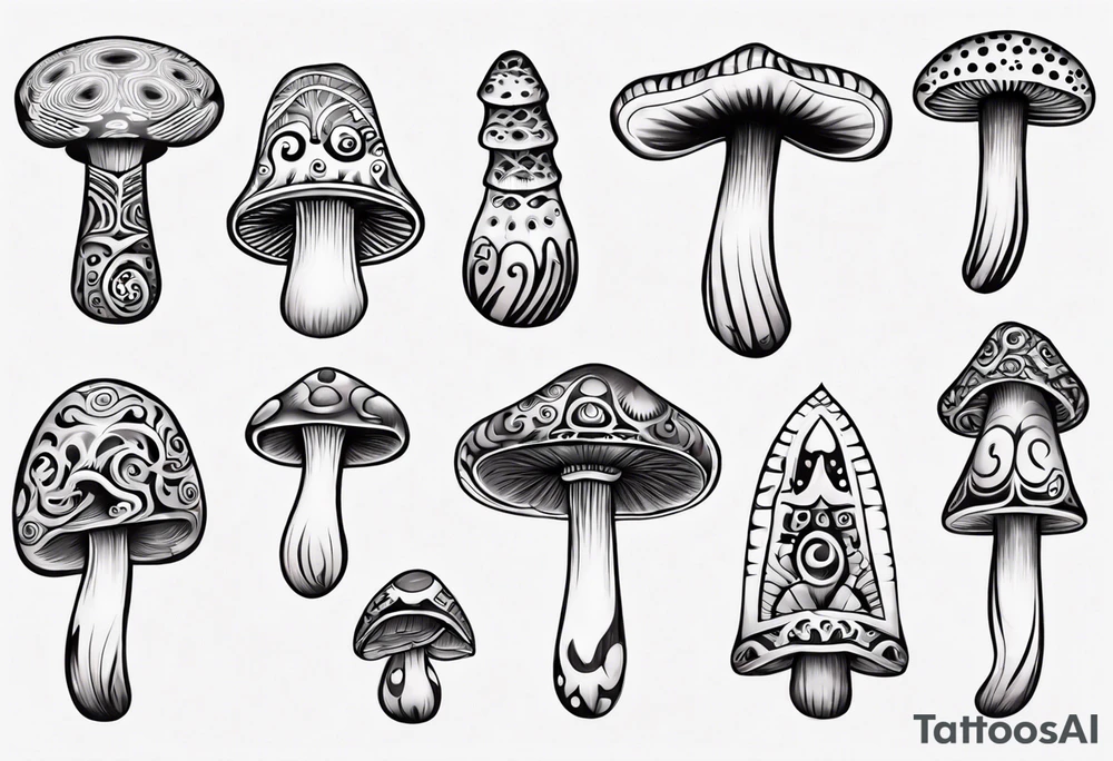 mushroom, maori tattoo idea