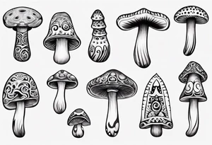 mushroom, maori tattoo idea