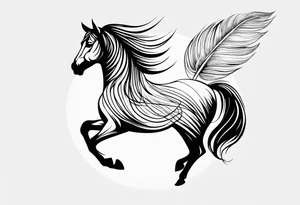 Cheval et plume et a tattoo idea