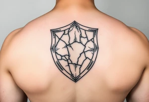 3d stone shield under skin tattoo idea