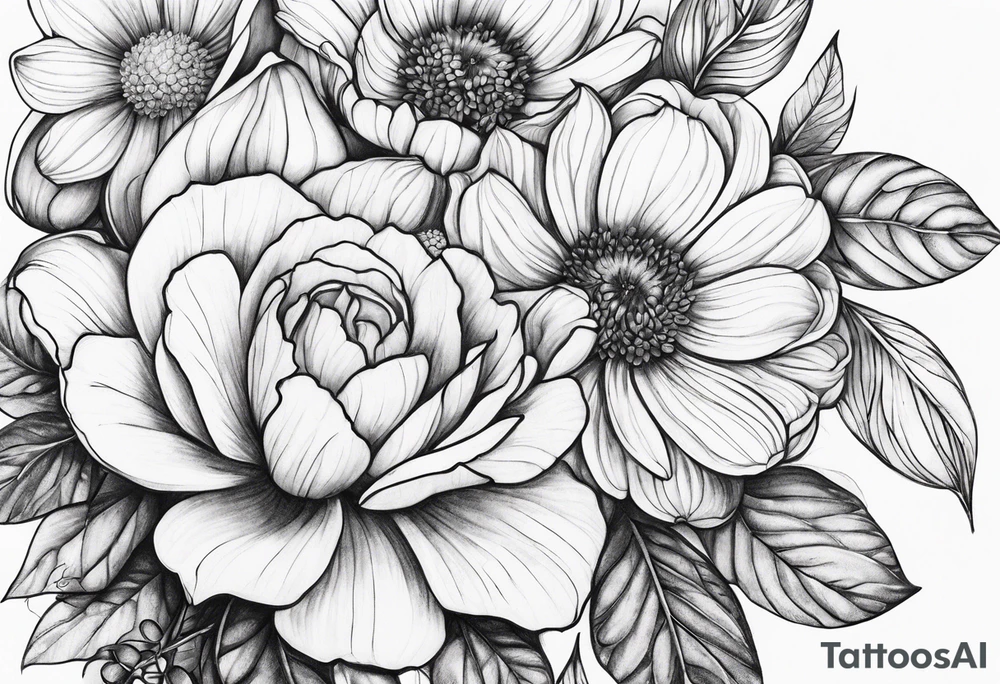 May and October flowers tattoo idea
