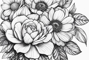 May and October flowers tattoo idea