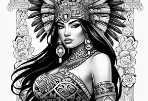 Aztec princess side princess tattoo idea