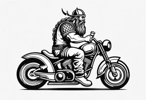 A viking drinking a beer on a motorcycle tattoo idea