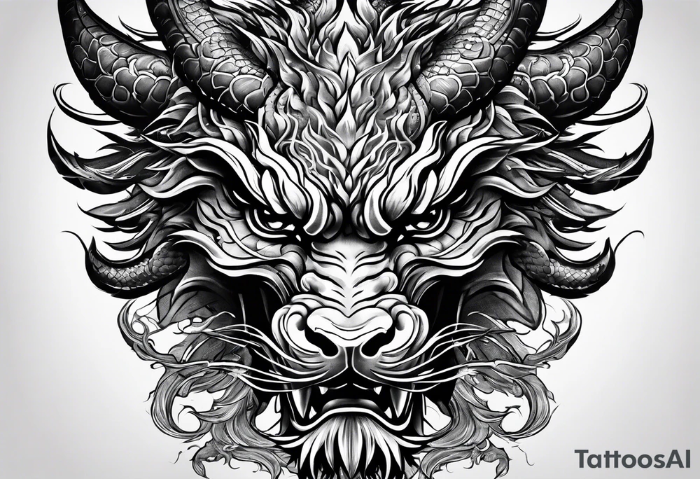 firedragon mask tattoo idea