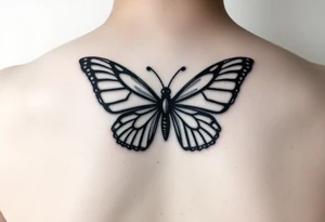 Butterfly with wings made of the names Donovan and Damani with the body made out of the name Dalyla. tattoo idea