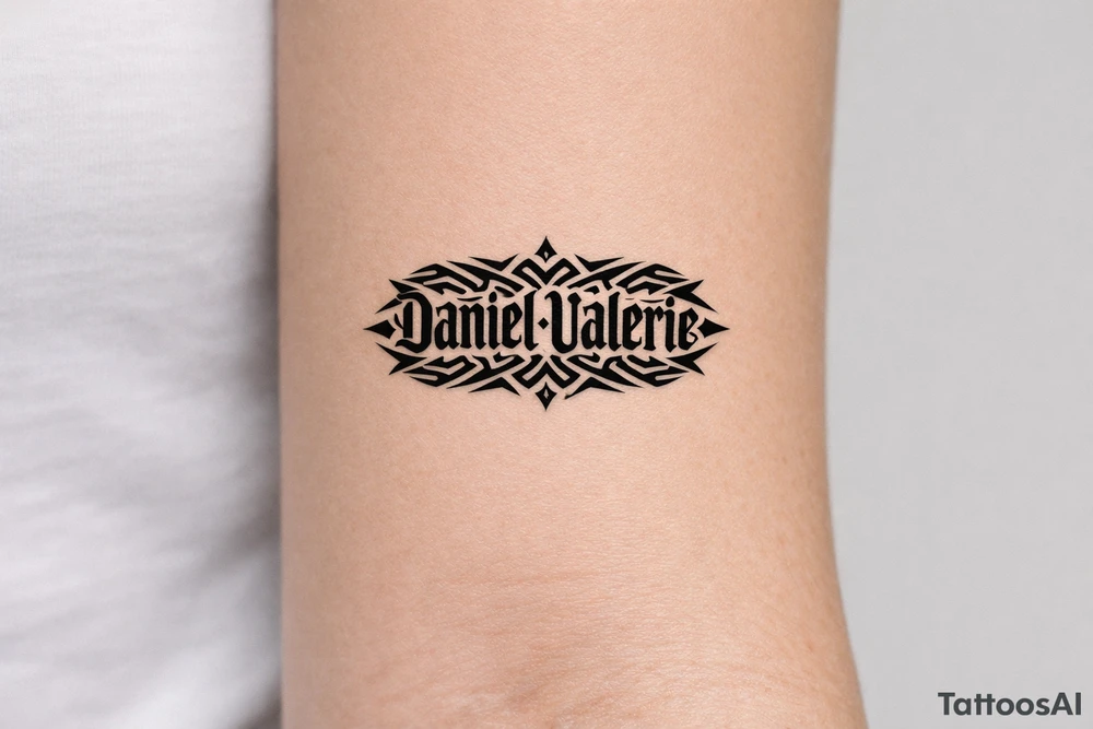 daniel valerie ambigram tattoo idea