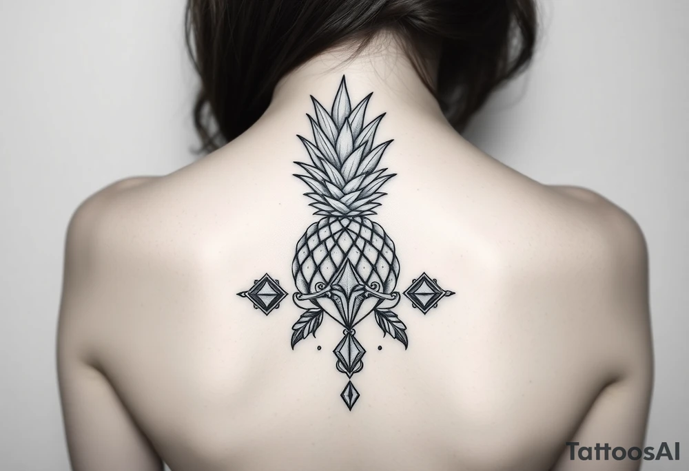 pineapple crowns diamonds vagina tattoo idea