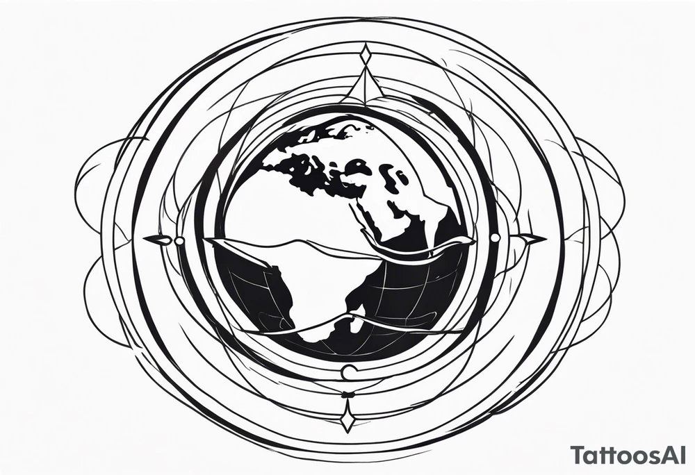 earth symbol, fire symbol tattoo idea