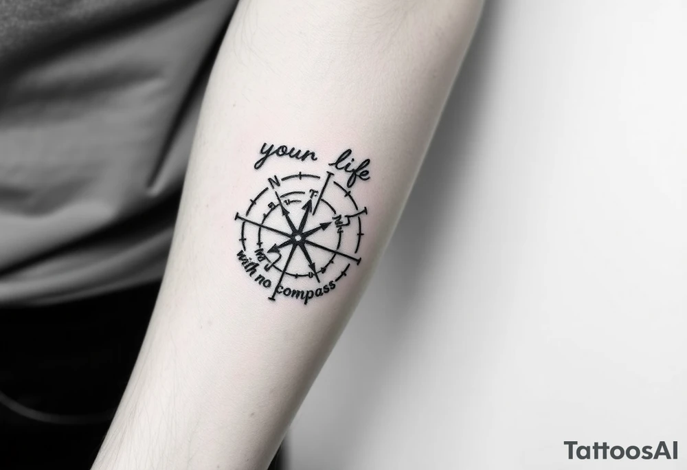 your life is a map with no compass tattoo idea