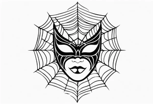 masquerade mask with spider webs tattoo idea