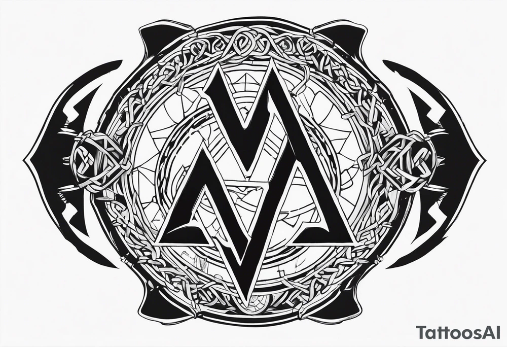 Valhalla round shield axe
Valknut barbed wire chains tattoo idea Valhalla round shield axe
Valknut barbed wire chains tattoo idea