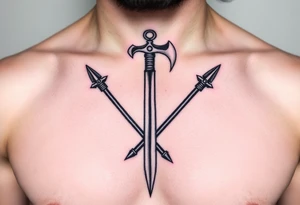 2 Roman spears
 an axe 
A sword tattoo idea