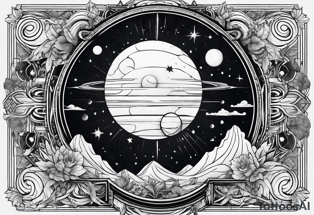 straight line, space, nature tattoo idea