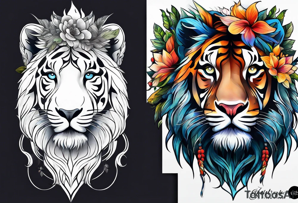 Nature and animals with a portrait tattoo idea