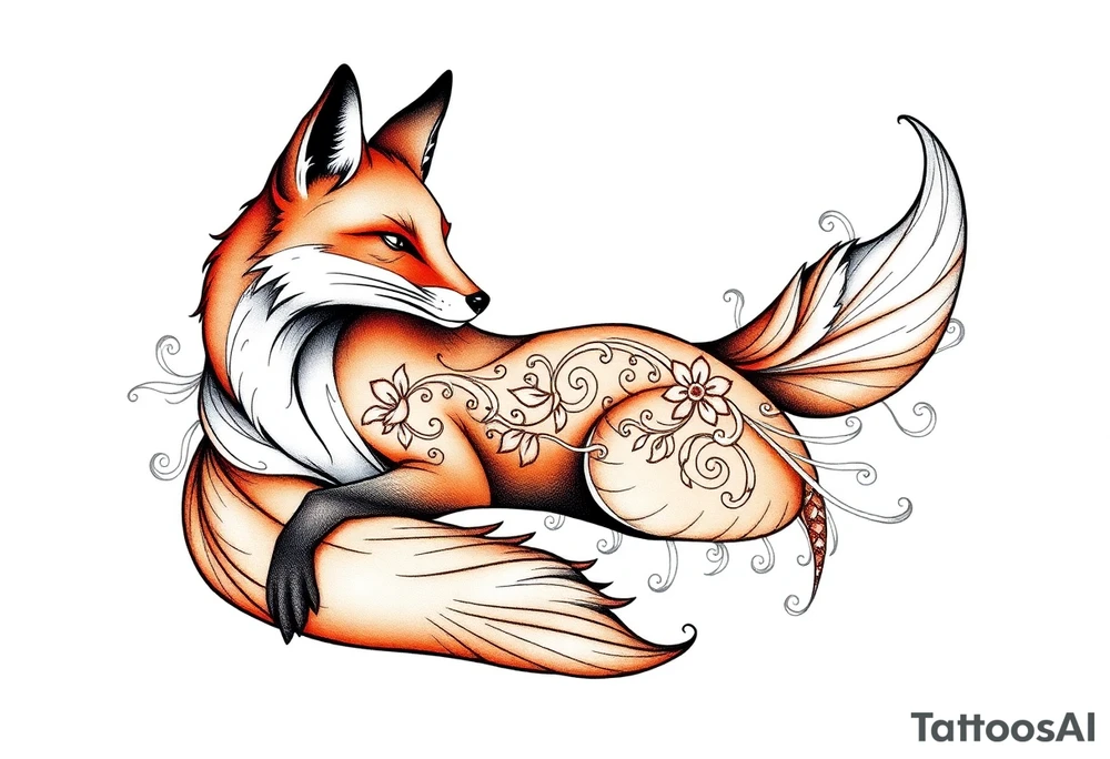 adult fox tattoo idea