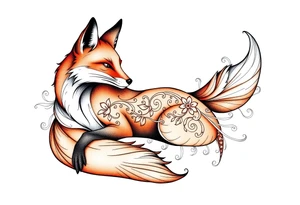 adult fox tattoo idea
