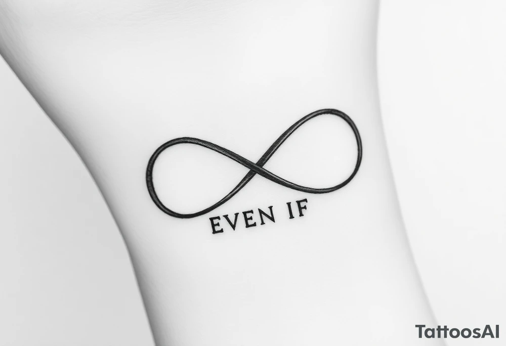 romantic infinity symbol with words "EVEN IF" tattoo idea romantic infinity symbol with words "EVEN IF" tattoo idea