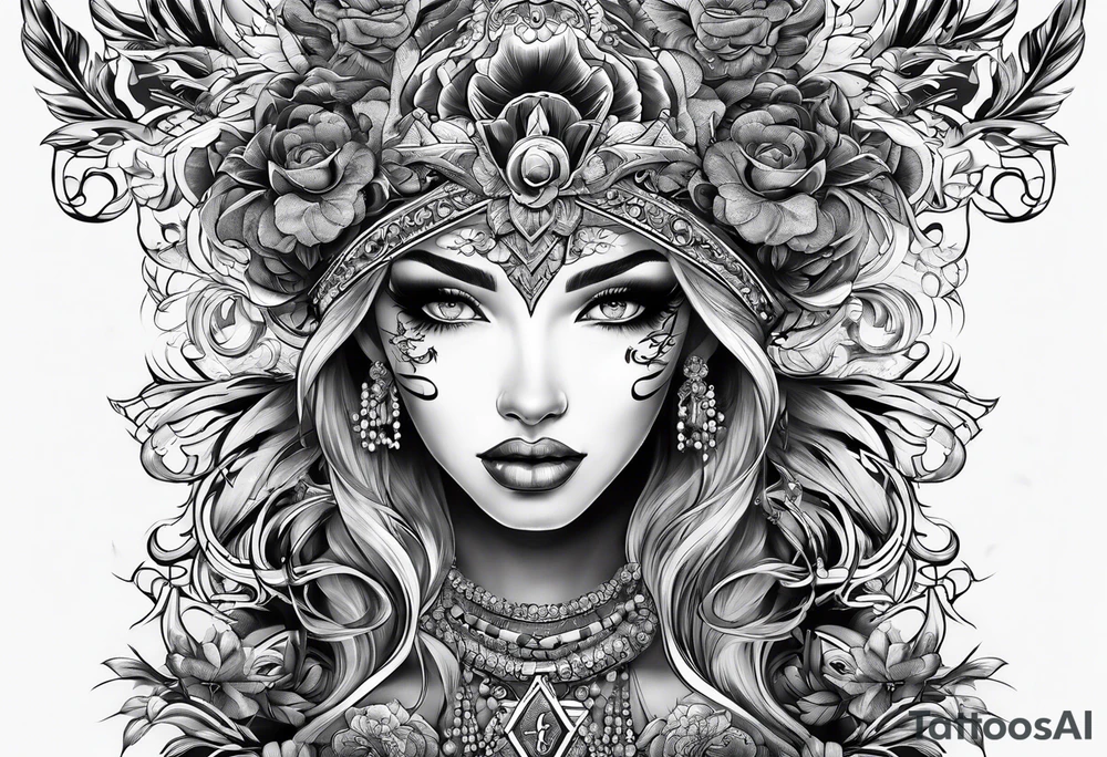 number 5 made up of electric tattoo idea
