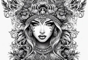 number 5 made up of electric tattoo idea