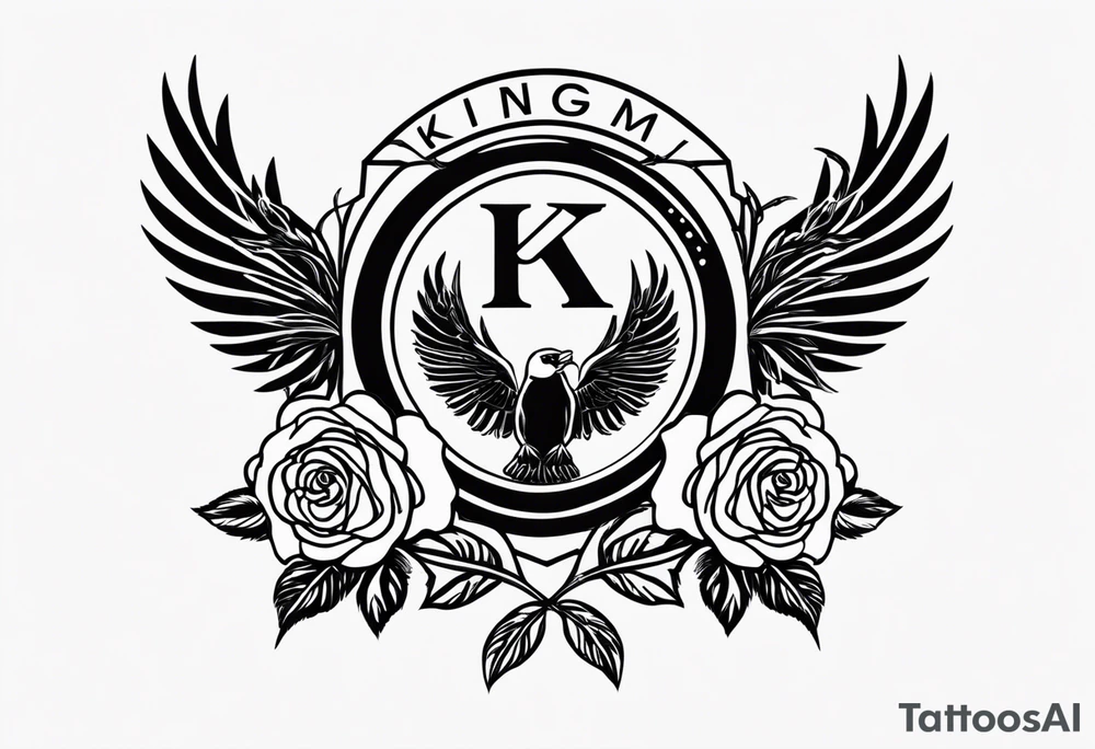 Logo de la película Kingsman con rosas en el logo tattoo idea