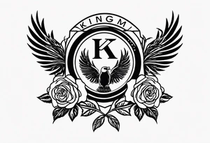 Logo de la película Kingsman con rosas en el logo tattoo idea