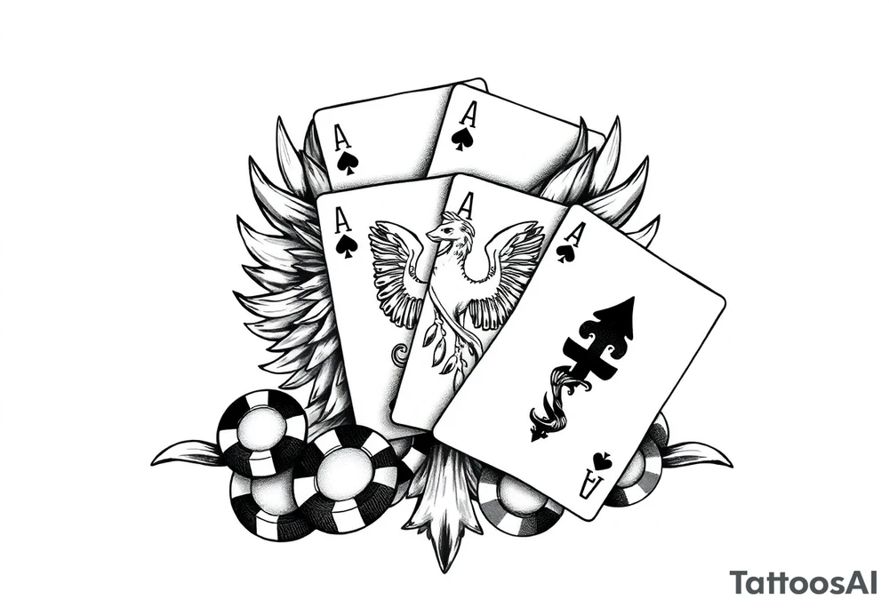 Poland symbol and poker cards Add casino money to it. tattoo idea