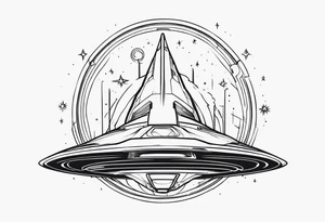 Futuristic Space wanderer tattoo idea