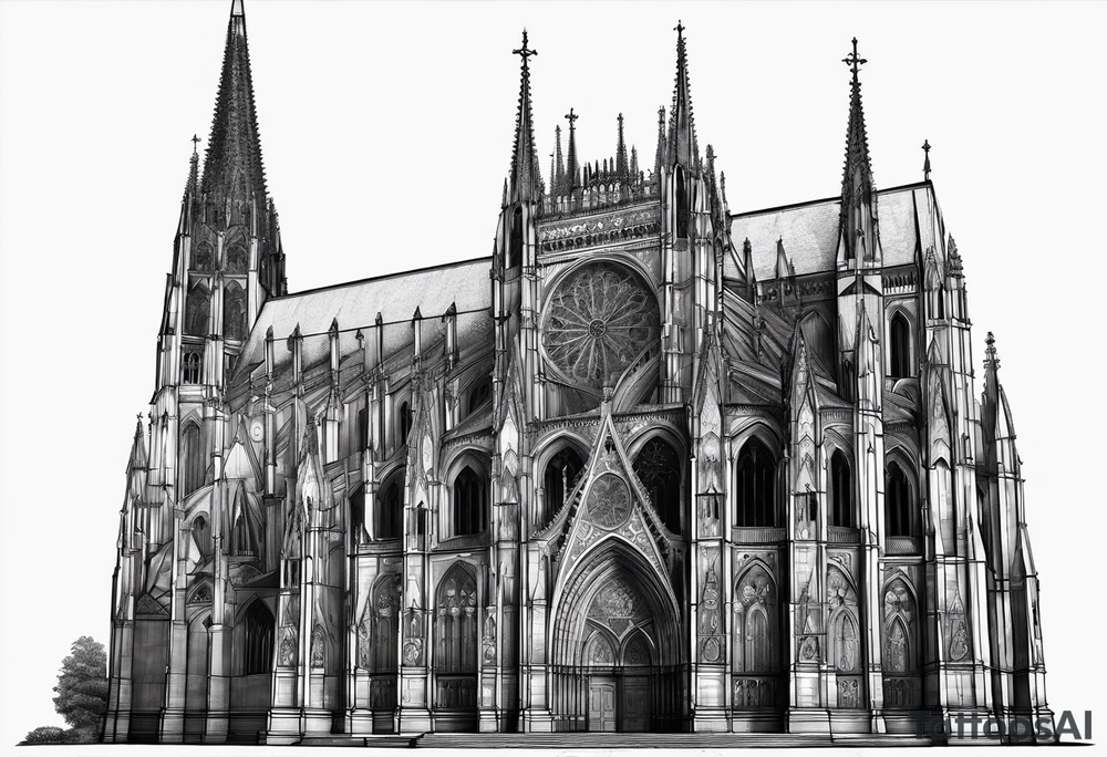 gothic cathedral with Charlemagne tattoo idea