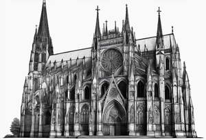 gothic cathedral with Charlemagne tattoo idea