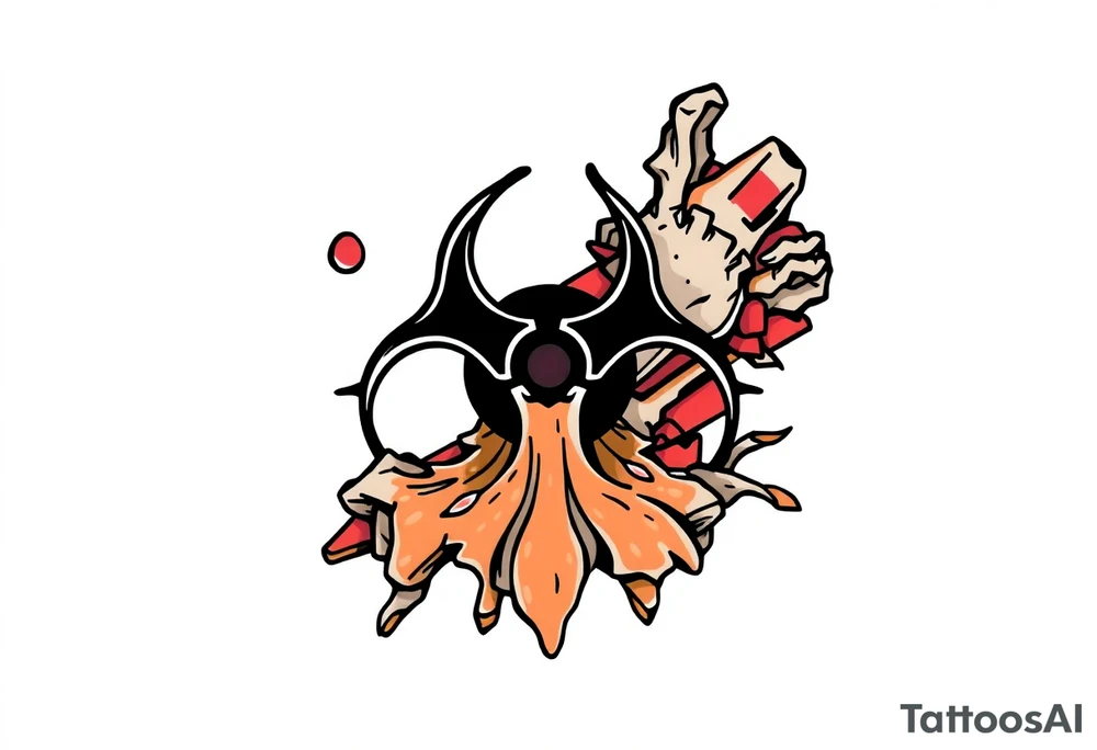 Contagion sign with toxic spill tattoo idea