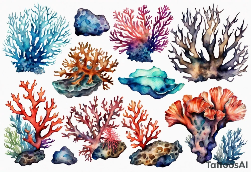 Corals underwater tattoo idea