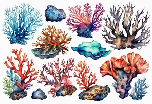 Corals underwater tattoo idea
