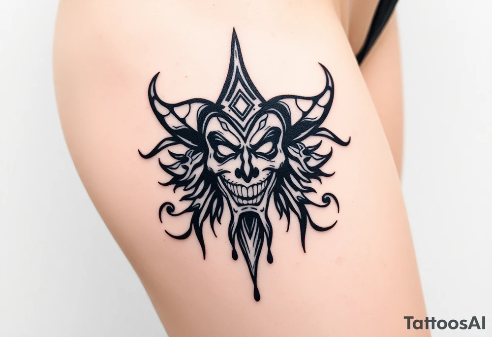 Candy new age joker without hat dripping tattoo idea