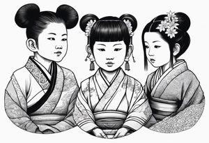 3 SMALL CHILDREN, OF DIFFERENT RACES, 8 EARS OLD tattoo idea