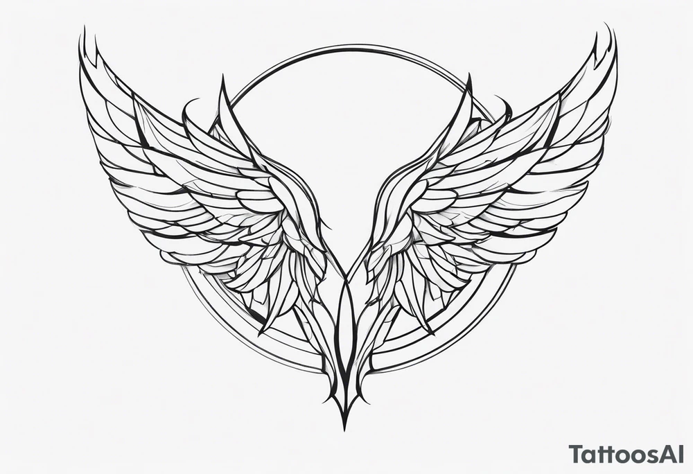 angle wings tattoo idea