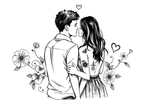 Middle school sweethearts, from day one, unconditional, forever, soulmates tattoo idea