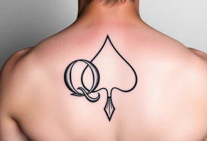 a Q and a spade sketch tattoo idea