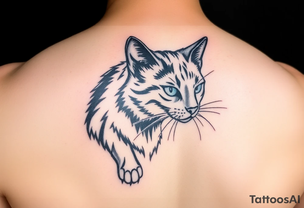 black cat tattoo idea