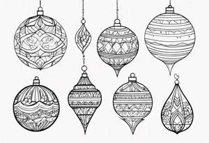 Sparkling Ornaments tattoo idea