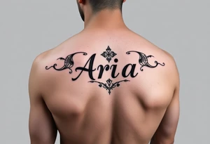 Minimal name Aria tattoo idea