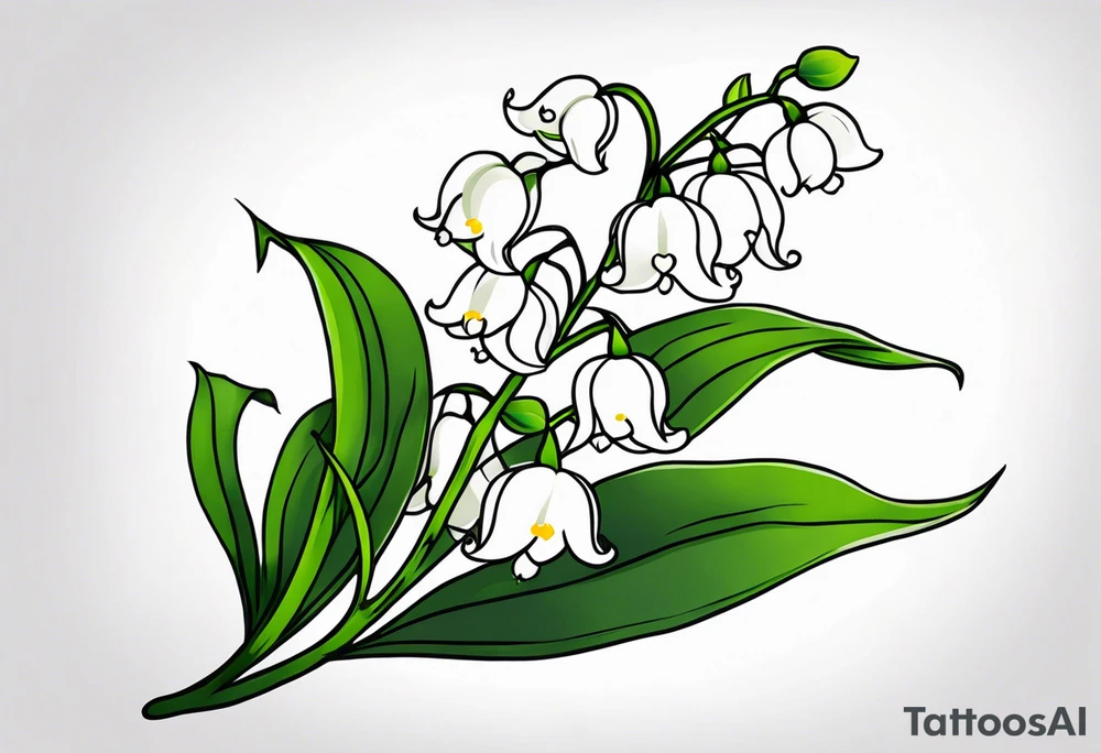 Neo traditional lily of the valley tattoo idea